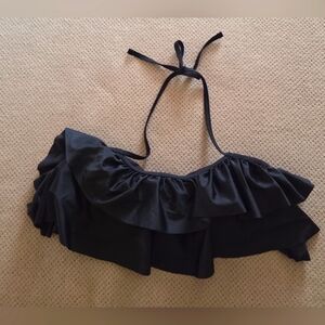 Black Ruffled Bikini Top